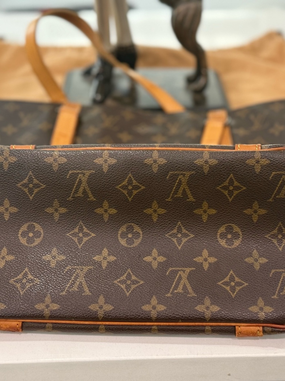 Louis Vuitton Monogram Sac Shopping Tote Bag VINTAGE - Picture 10 of 12